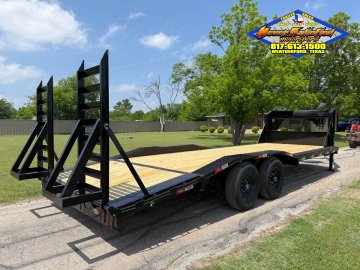 2026 TIGERTX 102" X 24' GOOSENECK TRAILER W/ DRIVE OVER FENDERS WITH STAND UP RAMPS, SPARE 14,000 GV