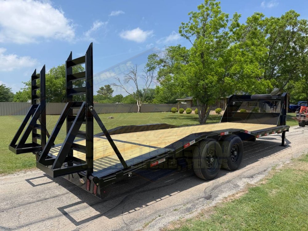 2026 TIGERTX 102" X 24' GOOSENECK TRAILER W/ DRIVE OVER FENDERS WITH STAND UP RAMPS, SPARE 14,000 GV