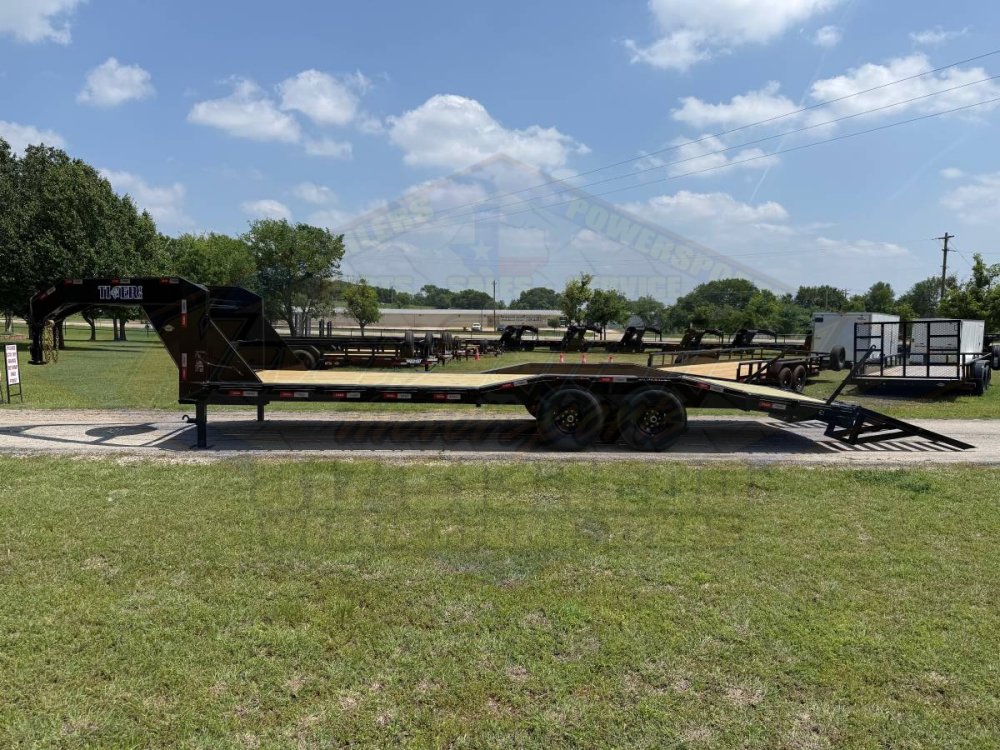 2026 TIGERTX 102" X 24' GOOSENECK TRAILER W/ DRIVE OVER FENDERS WITH STAND UP RAMPS, SPARE 14,000 GV