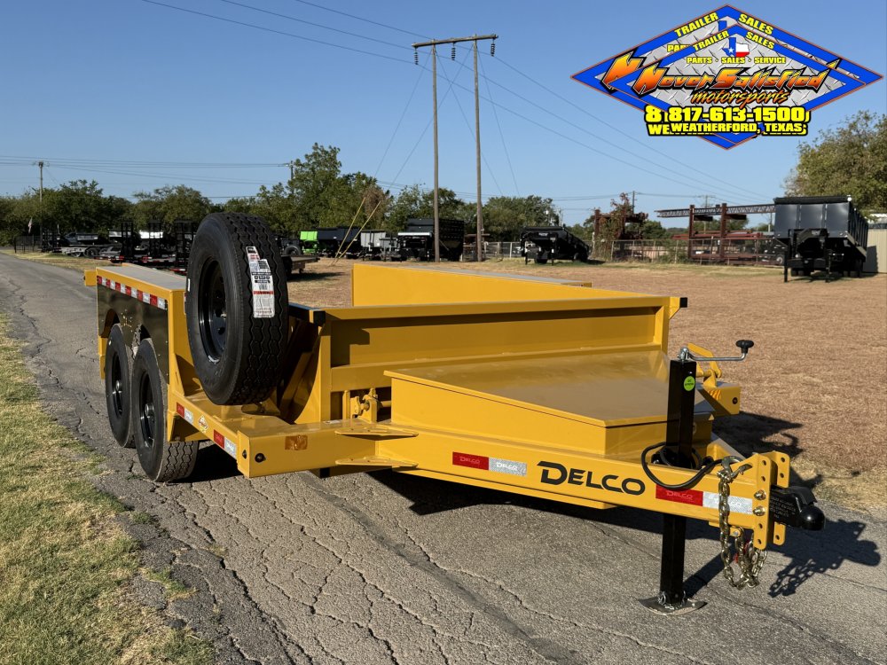 2027 DELCO KD14 E-Z DROP DUMP TRAILER WITH SPARE 14K-GVWR 8950#PLC