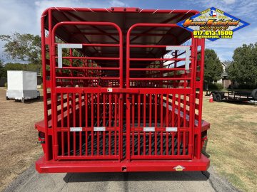 2027 DELCO B820 6'8" X 20' BAR TOP LIVESTOCK TRAILER WITH SPARE 14K-GVWR 7812#PLC