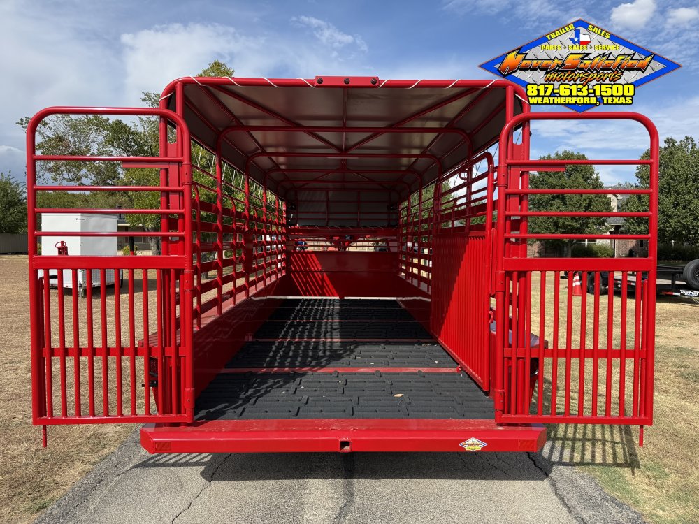 2027 DELCO B820 6'8" X 20' BAR TOP LIVESTOCK TRAILER WITH SPARE 14K-GVWR 7812#PLC