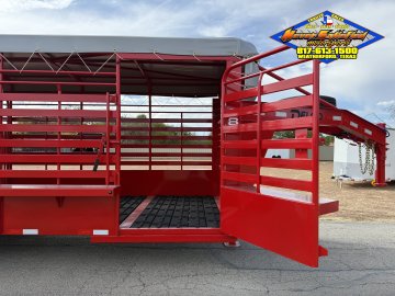 2027 DELCO B820 6'8" X 20' BAR TOP LIVESTOCK TRAILER WITH SPARE 14K-GVWR 7812#PLC