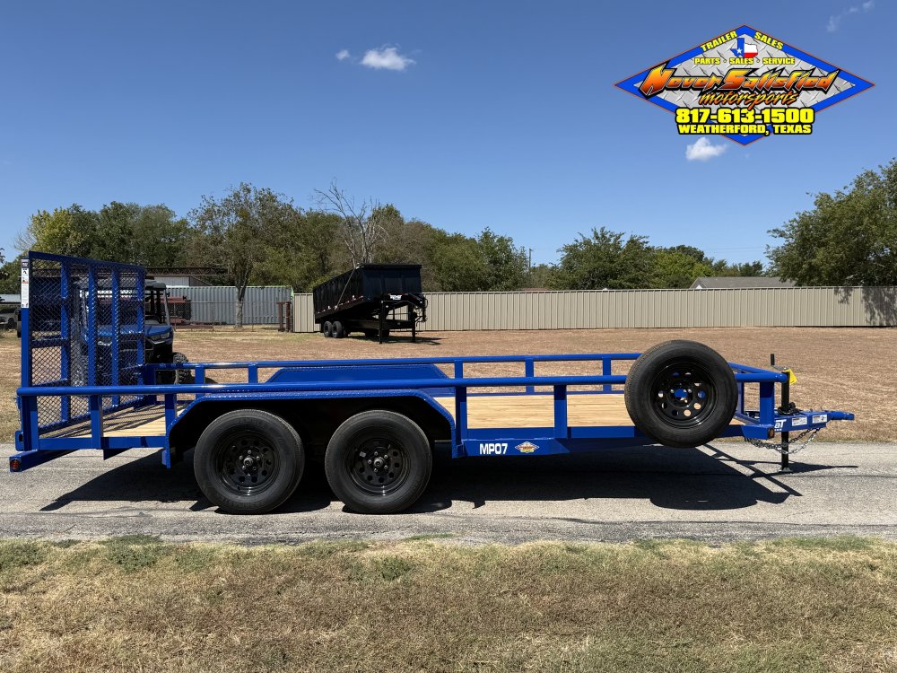 2027 TOP HAT 83" X 16' PIPE TOP UTILITY TRAILER WITH 4' SPRING ASSIST RAMP GATE, SPARE 7,000 GVWR