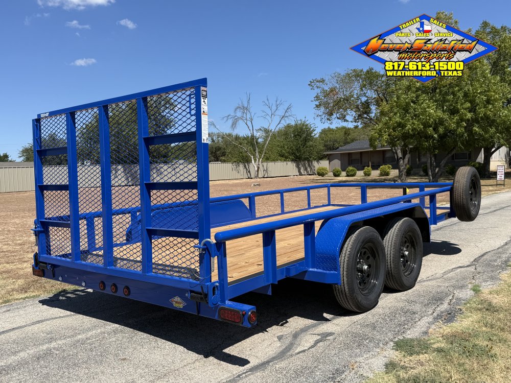 2027 TOP HAT 83" X 16' PIPE TOP UTILITY TRAILER WITH 4' SPRING ASSIST RAMP GATE, SPARE 7,000 GVWR
