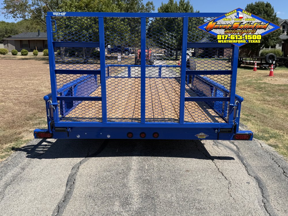 2027 TOP HAT 83" X 16' PIPE TOP UTILITY TRAILER WITH 4' SPRING ASSIST RAMP GATE, SPARE 7,000 GVWR