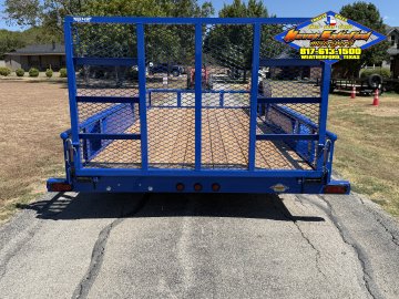 2027 TOP HAT 83" X 16' PIPE TOP UTILITY TRAILER WITH 4' SPRING ASSIST RAMP GATE, SPARE 7,000 GVWR