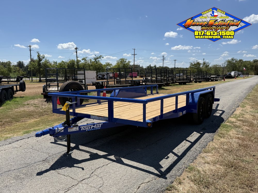 2027 TOP HAT 83" X 16' PIPE TOP UTILITY TRAILER WITH 4' SPRING ASSIST RAMP GATE, SPARE 7,000 GVWR