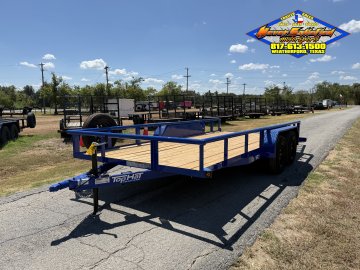 2027 TOP HAT 83" X 16' PIPE TOP UTILITY TRAILER WITH 4' SPRING ASSIST RAMP GATE, SPARE 7,000 GVWR