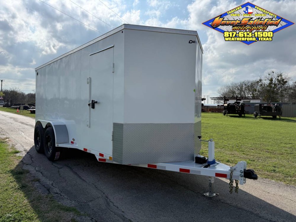 2026 DELCO 6'8" X 16' ALL STEEL CARGO TRAILER WITH SIDE DOOR, RAMP DOOR AND SPARE 14,000 GVWR