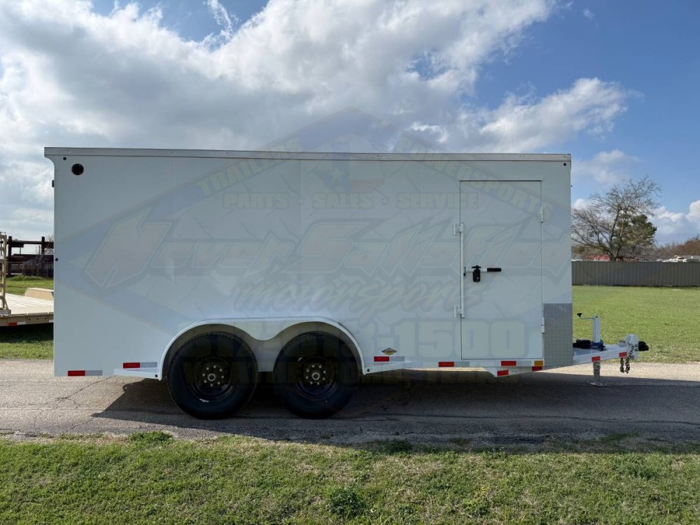 2026 DELCO 6'8" X 16' ALL STEEL CARGO TRAILER WITH SIDE DOOR, RAMP DOOR AND SPARE 14,000 GVWR