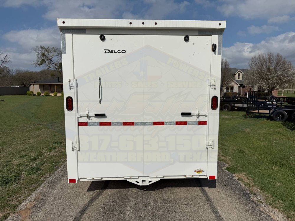2026 DELCO 6'8" X 16' ALL STEEL CARGO TRAILER WITH SIDE DOOR, RAMP DOOR AND SPARE 14,000 GVWR