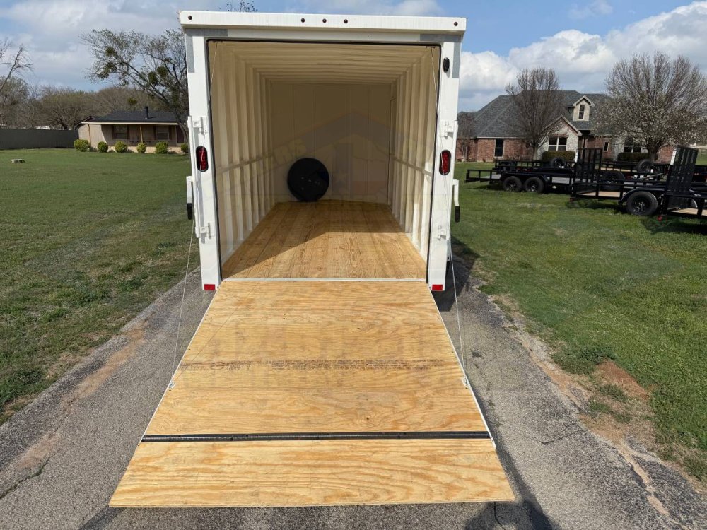 2026 DELCO 6'8" X 16' ALL STEEL CARGO TRAILER WITH SIDE DOOR, RAMP DOOR AND SPARE 14,000 GVWR
