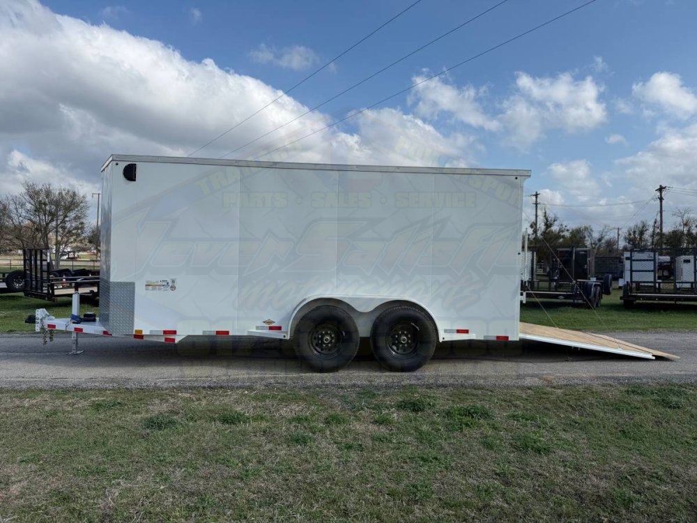 2026 DELCO 6'8" X 16' ALL STEEL CARGO TRAILER WITH SIDE DOOR, RAMP DOOR AND SPARE 14,000 GVWR
