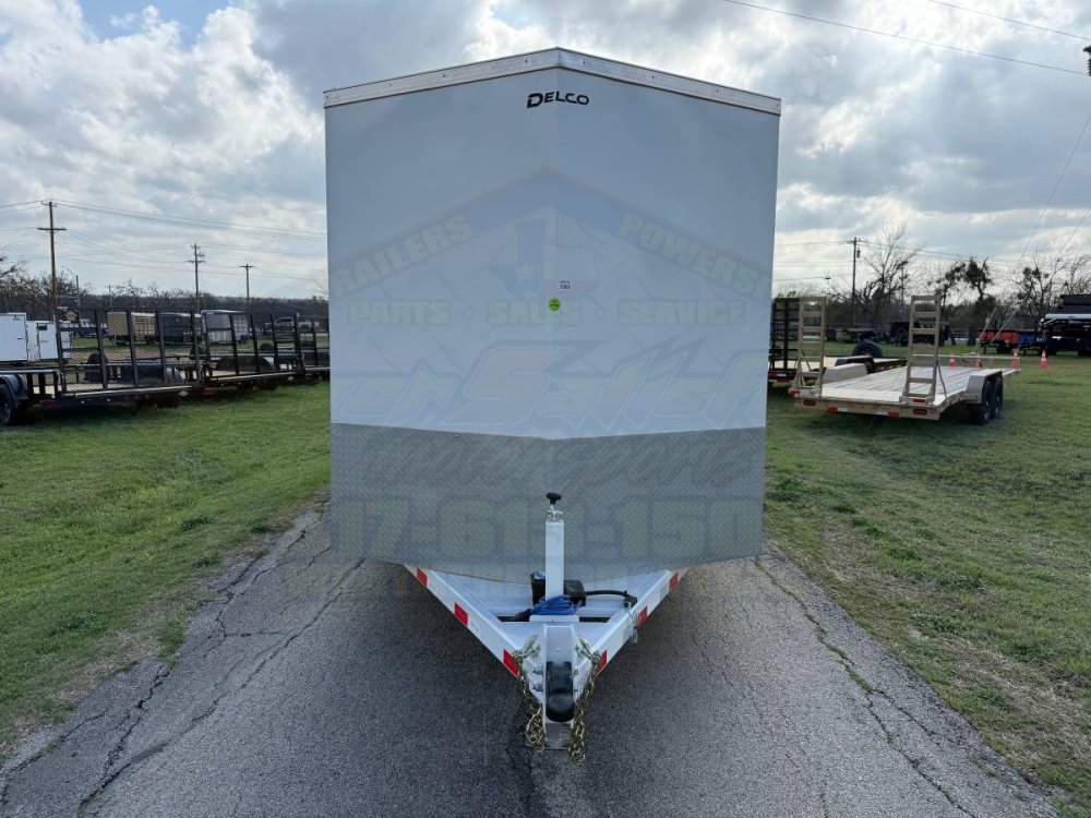 2026 DELCO 6'8" X 16' ALL STEEL CARGO TRAILER WITH SIDE DOOR, RAMP DOOR AND SPARE 14,000 GVWR