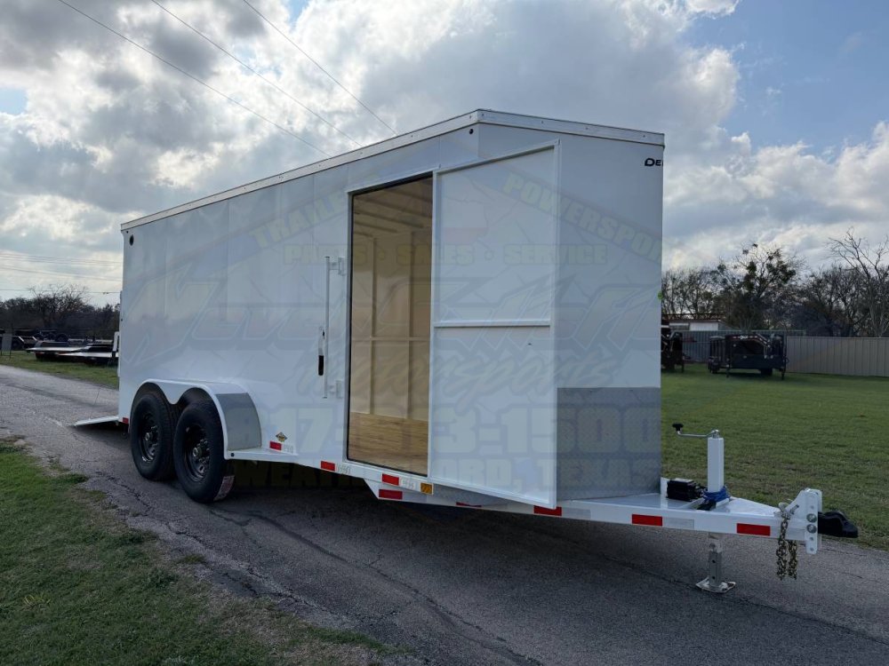 2026 DELCO 6'8" X 16' ALL STEEL CARGO TRAILER WITH SIDE DOOR, RAMP DOOR AND SPARE 14,000 GVWR
