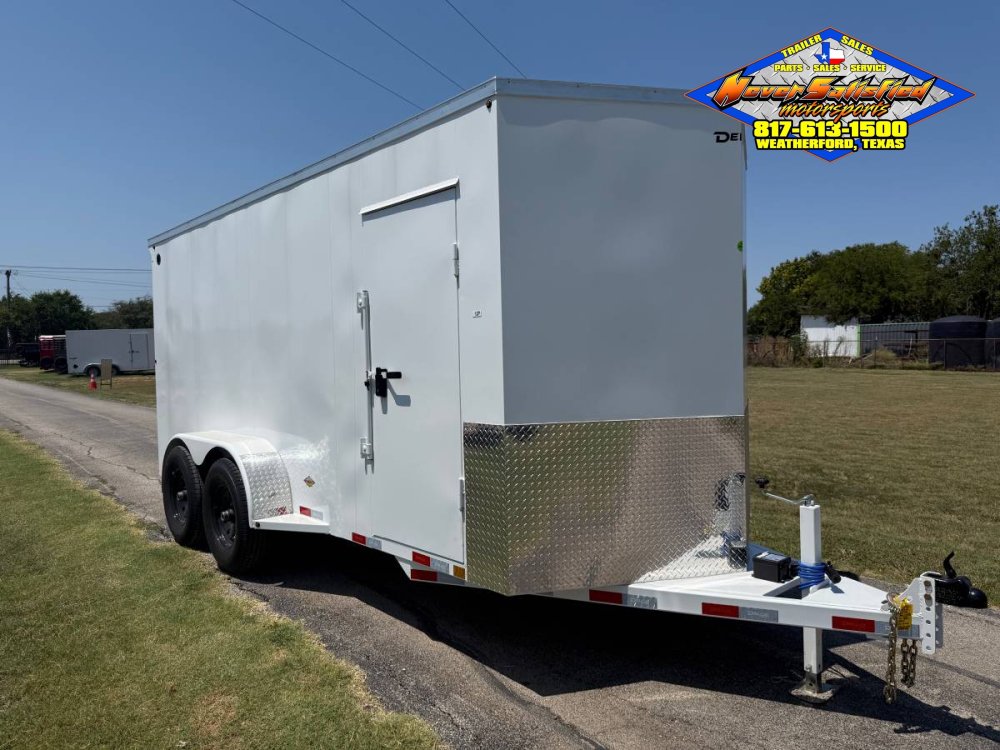 2026 DELCO 6'8" X 16' ALL STEEL CARGO TRAILER WITH SIDE DOOR, RAMP DOOR AND SPARE 14,000 GVWR