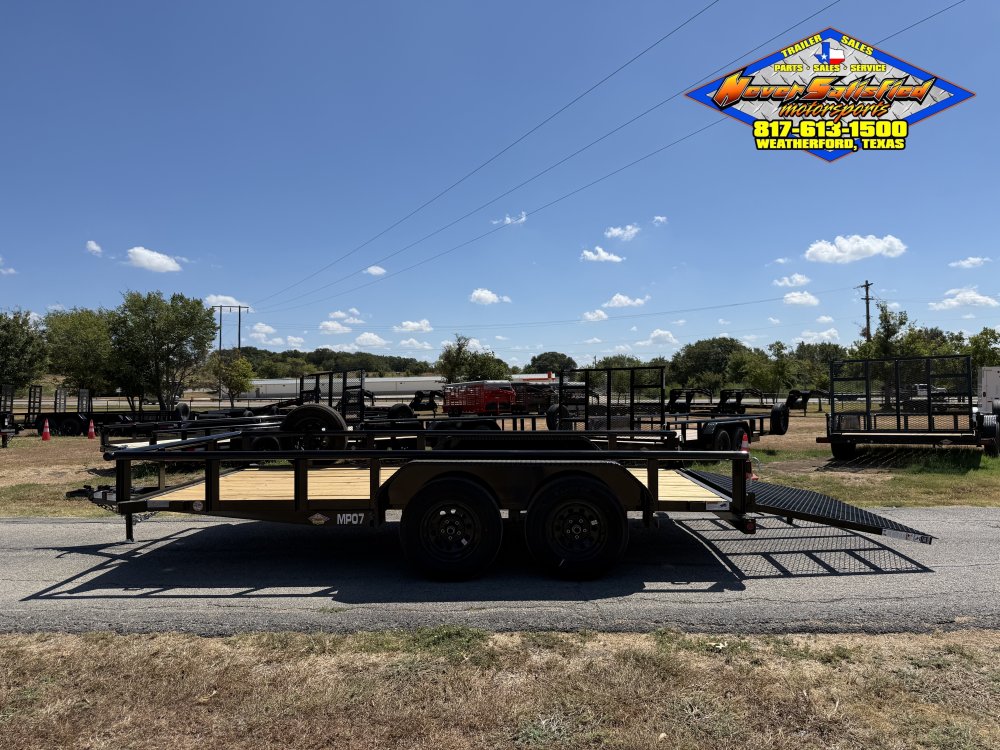 2027 TOP HAT 83" X 14' PIPE TOP UTILITY TRAILER WITH 4' SPRING ASSIST RAMP GATE, SPARE 7,000 GVWR