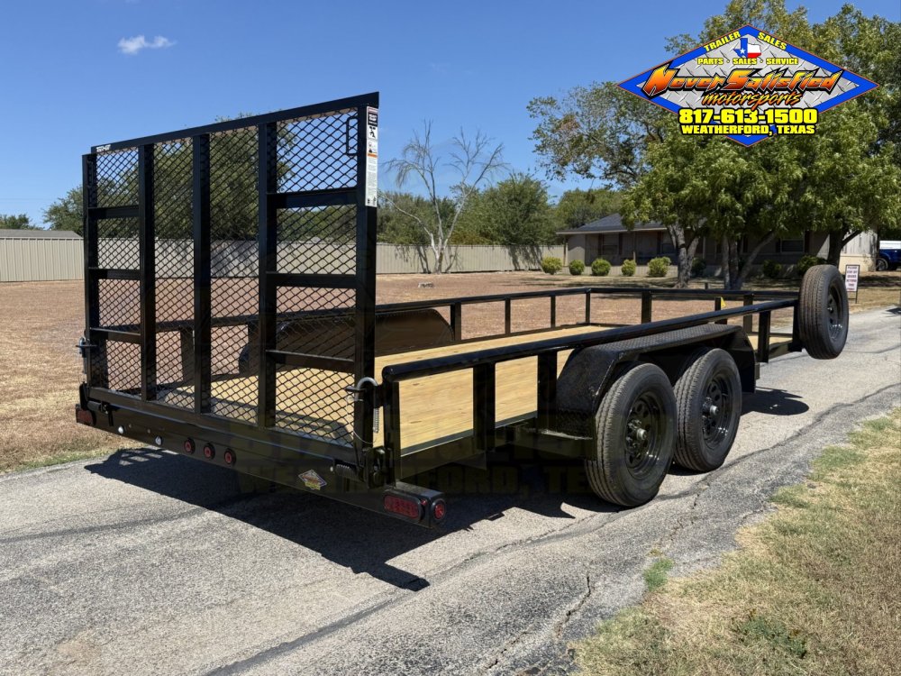 2027 TOP HAT 83" X 16' PIPE TOP UTILITY TRAILER WITH 4' SPRING ASSIST RAMP GATE, SPARE 7,000 GVWR