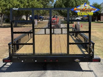 2027 TOP HAT 83" X 16' PIPE TOP UTILITY TRAILER WITH 4' SPRING ASSIST RAMP GATE, SPARE 7,000 GVWR