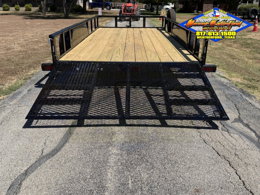 2027 TOP HAT 83" X 16' PIPE TOP UTILITY TRAILER WITH 4' SPRING ASSIST RAMP GATE, SPARE 7,000 GVWR