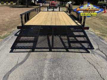 2027 TOP HAT 83" X 16' PIPE TOP UTILITY TRAILER WITH 4' SPRING ASSIST RAMP GATE, SPARE 7,000 GVWR