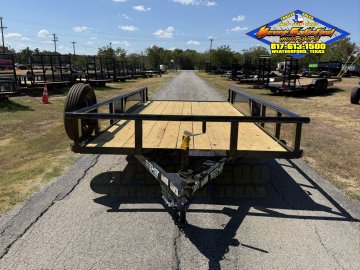 2027 TOP HAT 83" X 16' PIPE TOP UTILITY TRAILER WITH 4' SPRING ASSIST RAMP GATE, SPARE 7,000 GVWR