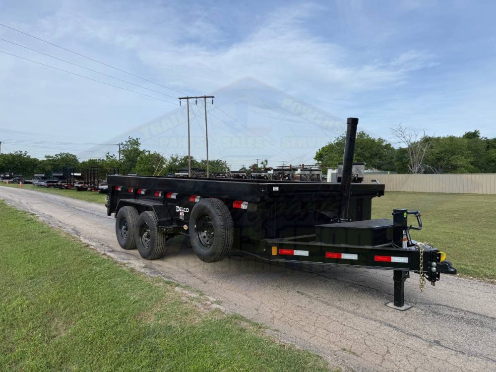 2026 DELCO JUGGERNAUT 83" X 16' TELESCOPIC DUMP TRAILER W/TARP, RAMPS, SPARE 14K-GVWR