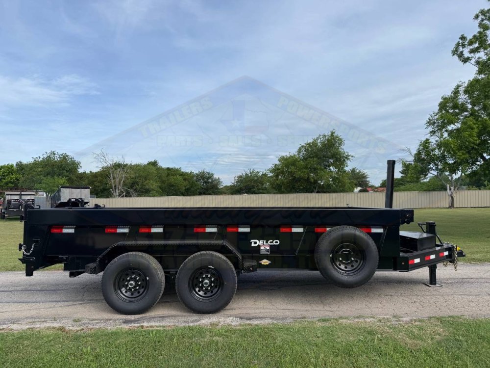 2026 DELCO JUGGERNAUT 83" X 16' TELESCOPIC DUMP TRAILER W/TARP, RAMPS, SPARE 14K-GVWR