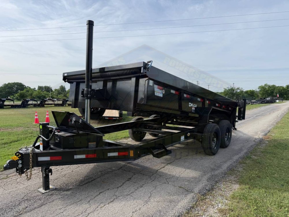 2026 DELCO JUGGERNAUT 83" X 16' TELESCOPIC DUMP TRAILER W/TARP, RAMPS, SPARE 14K-GVWR