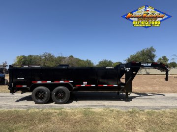 2026 TOP HAT 83" X 16' GOOSENECK DUMP TRAILER WITH 3' SIDEWALLS, TARP, RAMPS, AND SPARE 17.5K-GVWR 1