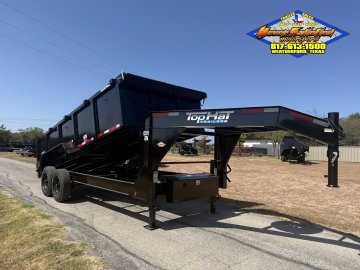 2026 TOP HAT 83" X 16' GOOSENECK DUMP TRAILER WITH 3' SIDEWALLS, TARP, RAMPS, AND SPARE 17.5K-GVWR 1