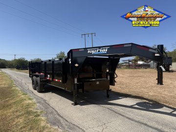 2026 TOP HAT 83" X 16' GOOSENECK DUMP TRAILER WITH 3' SIDEWALLS, TARP, RAMPS, AND SPARE 17.5K-GVWR 1