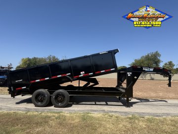 2026 TOP HAT 83" X 16' GOOSENECK DUMP TRAILER WITH 3' SIDEWALLS, TARP, RAMPS, AND SPARE 17.5K-GVWR 1