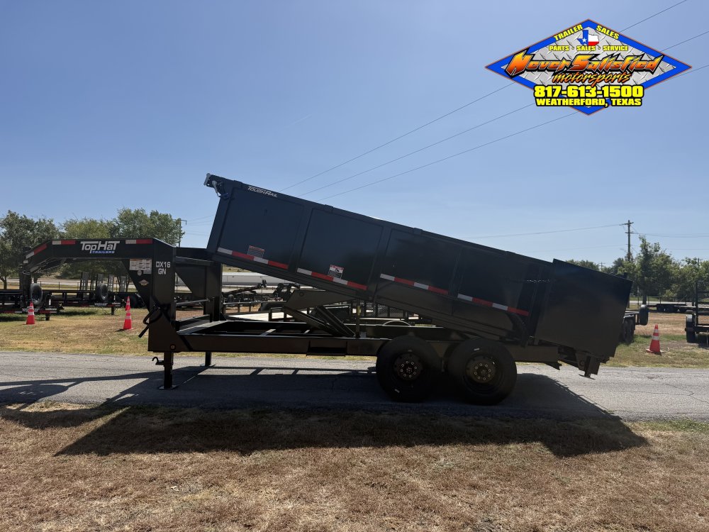 2026 TOP HAT 83" X 16' GOOSENECK DUMP TRAILER WITH 3' SIDEWALLS, TARP, RAMPS, AND SPARE 17.5K-GVWR 1