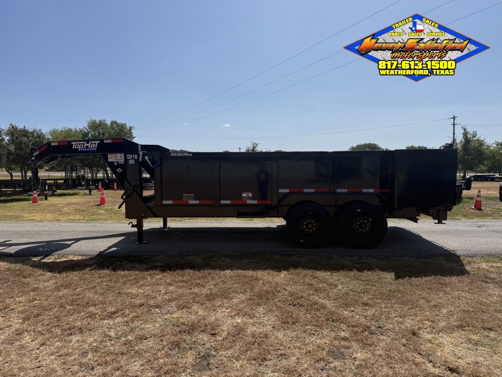2026 TOP HAT 83" X 16' GOOSENECK DUMP TRAILER WITH 3' SIDEWALLS, TARP, RAMPS, AND SPARE 17.5K-GVWR 1