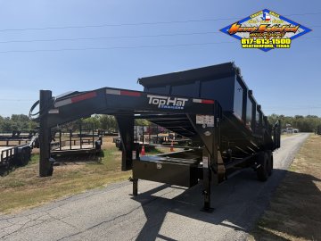 2026 TOP HAT 83" X 16' GOOSENECK DUMP TRAILER WITH 3' SIDEWALLS, TARP, RAMPS, AND SPARE 17.5K-GVWR 1