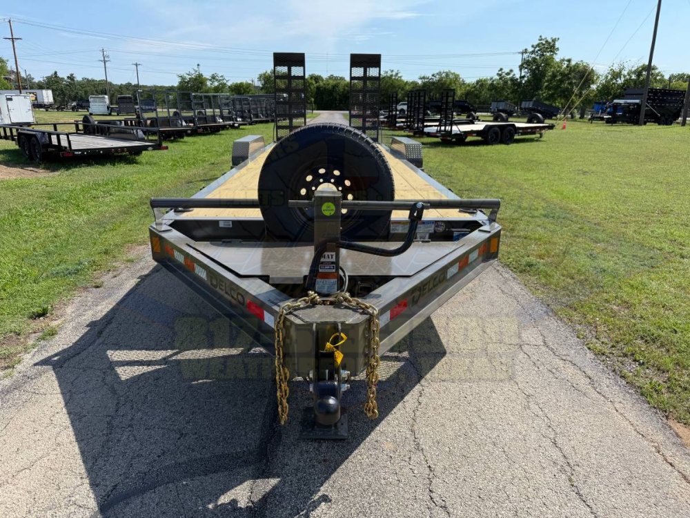 2026 DELCO 83" X 24' EQUIPMENT TRAILER WITH STAND UP RAMPS & SPARE FORD MARSH GRAY 14K-GVWR