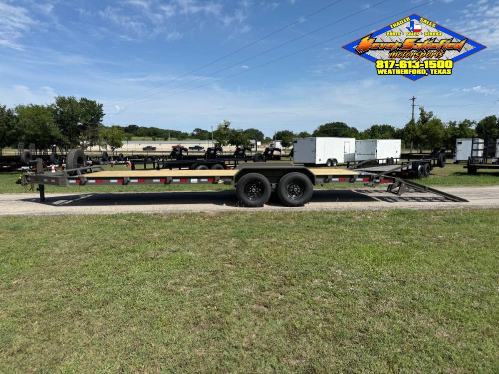 2026 DELCO 83" X 24' EQUIPMENT TRAILER WITH STAND UP RAMPS & SPARE FORD MARSH GRAY 14K-GVWR