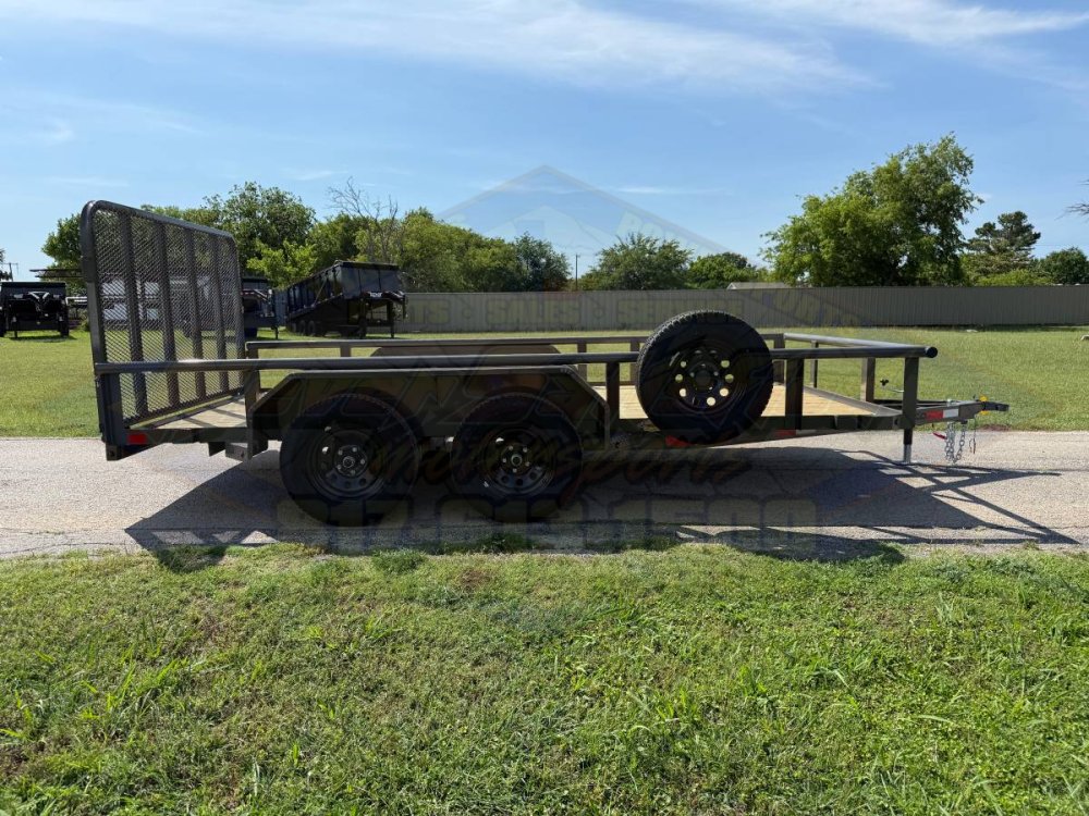 2026 DELCO 83" X 14' TANDEM AXLE UTILITY W/RAMP GATE AND SPARE FORD MARSH GRAY 7K-GVWR