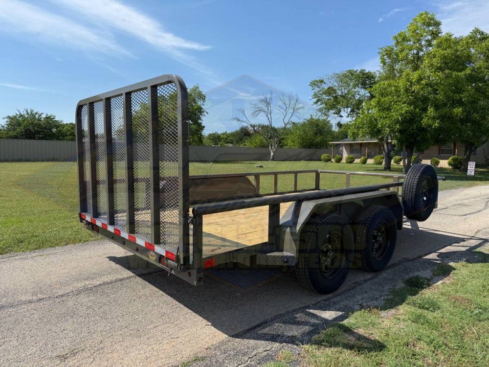 2026 DELCO 83" X 14' TANDEM AXLE UTILITY W/RAMP GATE AND SPARE FORD MARSH GRAY 7K-GVWR