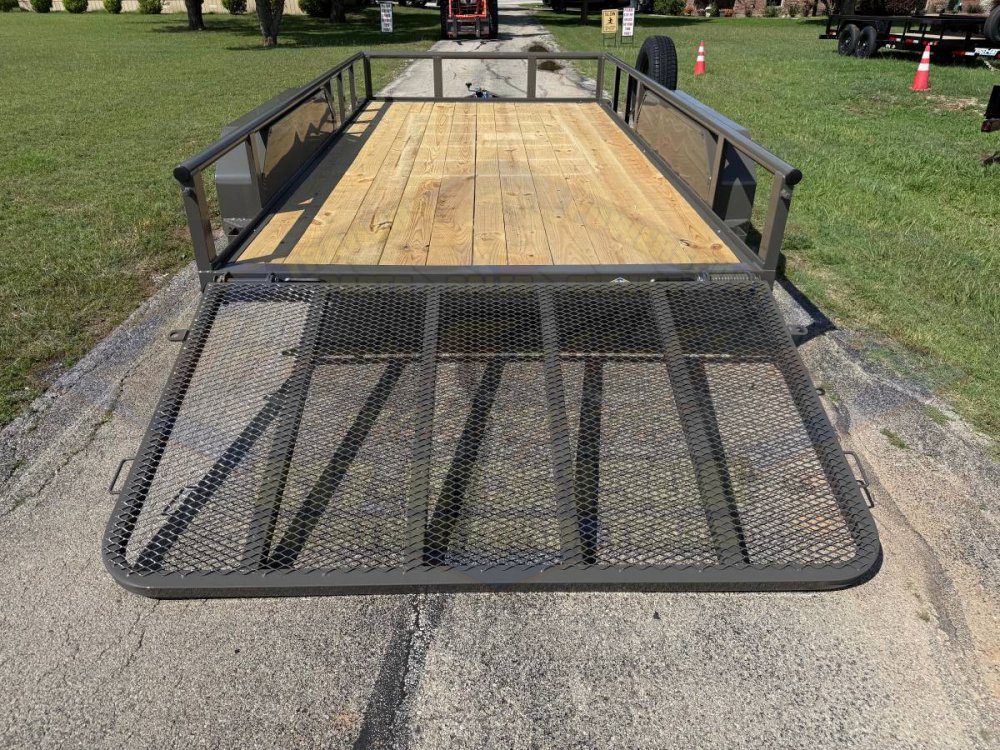 2026 DELCO 83" X 14' TANDEM AXLE UTILITY W/RAMP GATE AND SPARE FORD MARSH GRAY 7K-GVWR