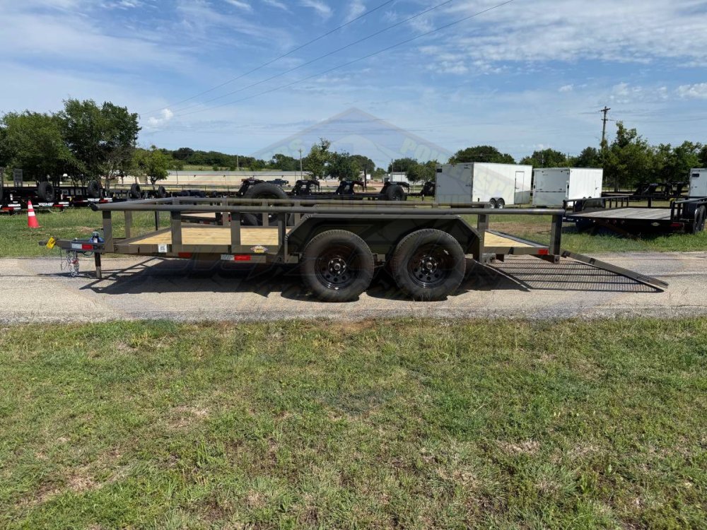 2026 DELCO 83" X 14' TANDEM AXLE UTILITY W/RAMP GATE AND SPARE FORD MARSH GRAY 7K-GVWR