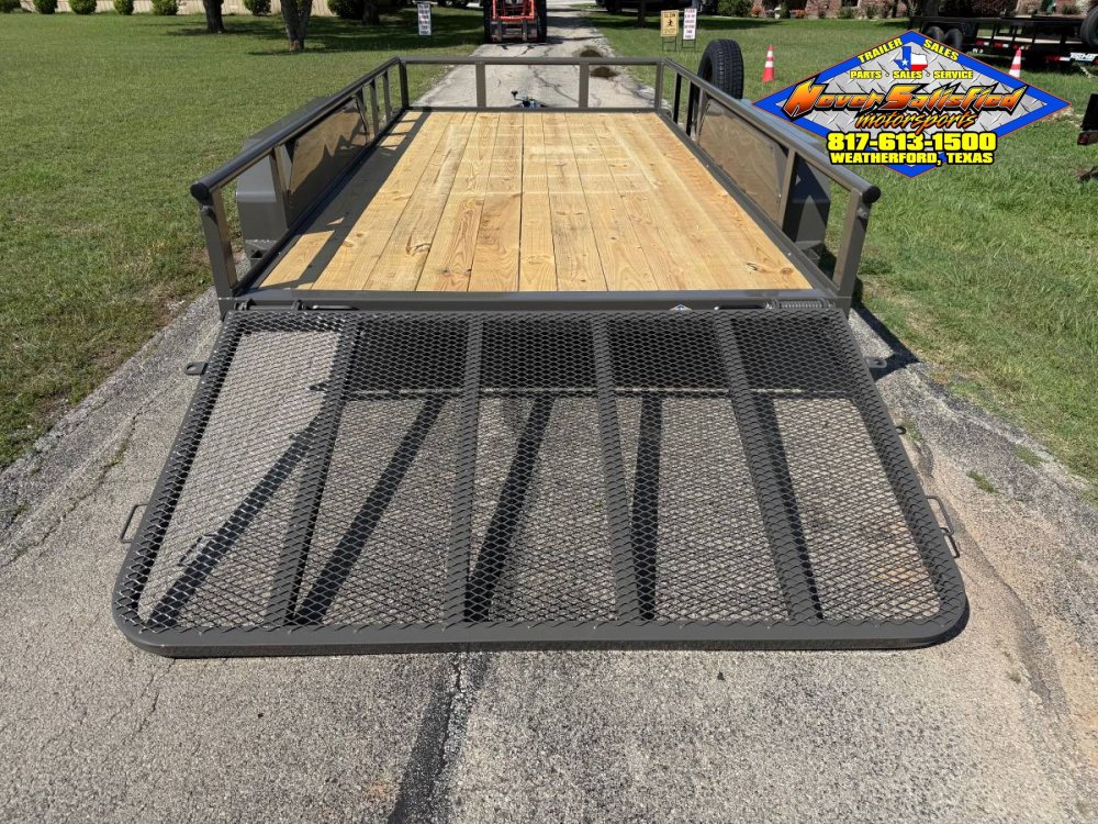 2026 DELCO 83" X 14' TANDEM AXLE UTILITY W/RAMP GATE AND SPARE FORD MARSH GRAY 7K-GVWR