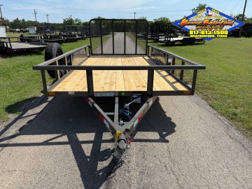 2026 DELCO 83" X 14' TANDEM AXLE UTILITY W/RAMP GATE AND SPARE FORD MARSH GRAY 7K-GVWR