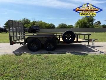 2026 DELCO 83" X 14' TANDEM AXLE UTILITY W/RAMP GATE AND SPARE FORD MARSH GRAY 7K-GVWR