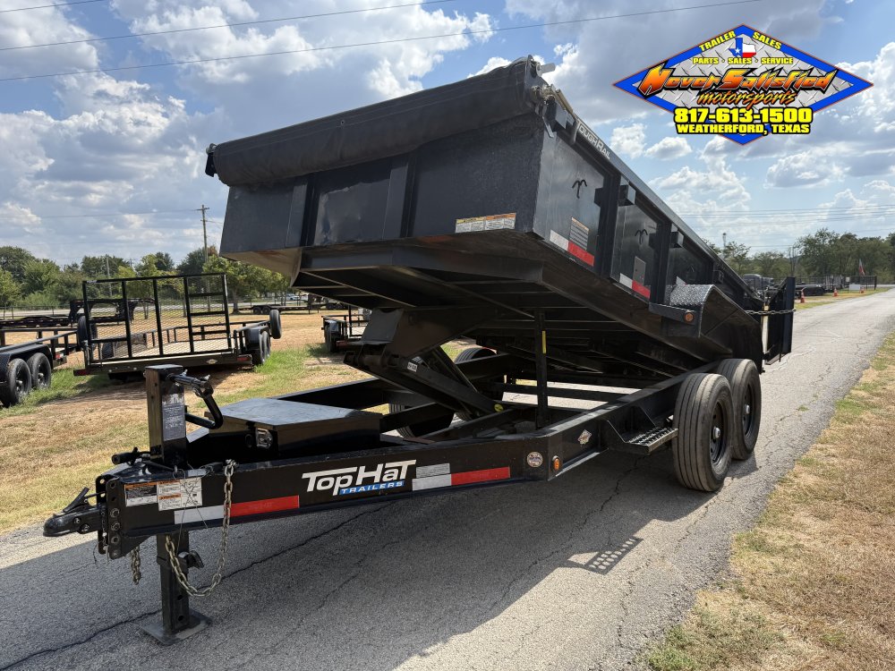 2024 TOP HAT 83" X 14' BUMPER PULL DUMP TRAILER WITH TARP AND RAMPS 14K-GVWR 9700#PLC