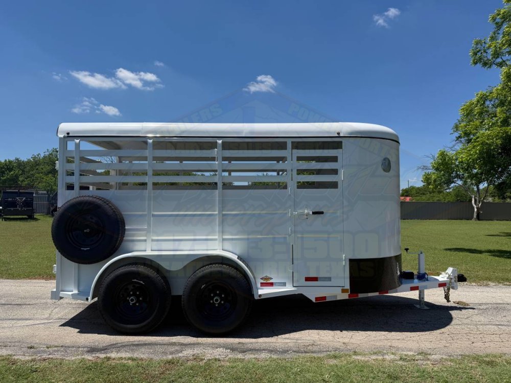 2026 DELCO 6' X 14' BUMPER PULL STOCK TRAILER W/ SPARE ARTIC WHITE 12,000 GVWR