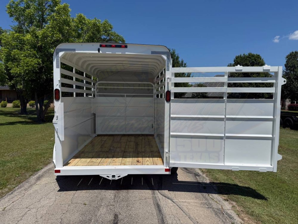 2026 DELCO 6' X 14' BUMPER PULL STOCK TRAILER W/ SPARE ARTIC WHITE 12,000 GVWR