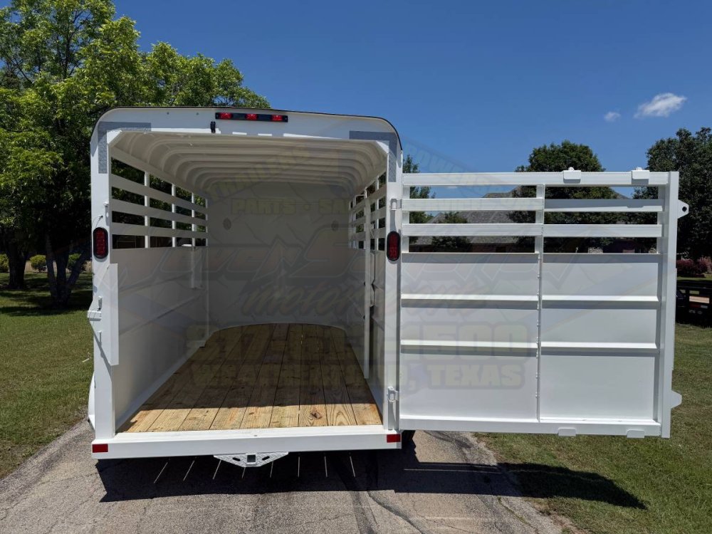 2026 DELCO 6' X 14' BUMPER PULL STOCK TRAILER W/ SPARE ARTIC WHITE 12,000 GVWR